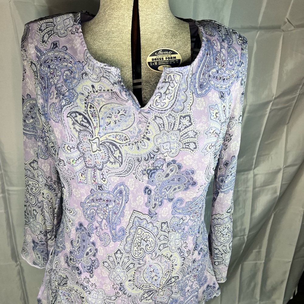 Separates by NY City Design Co. Ruffle Blouse 1XL Purple
